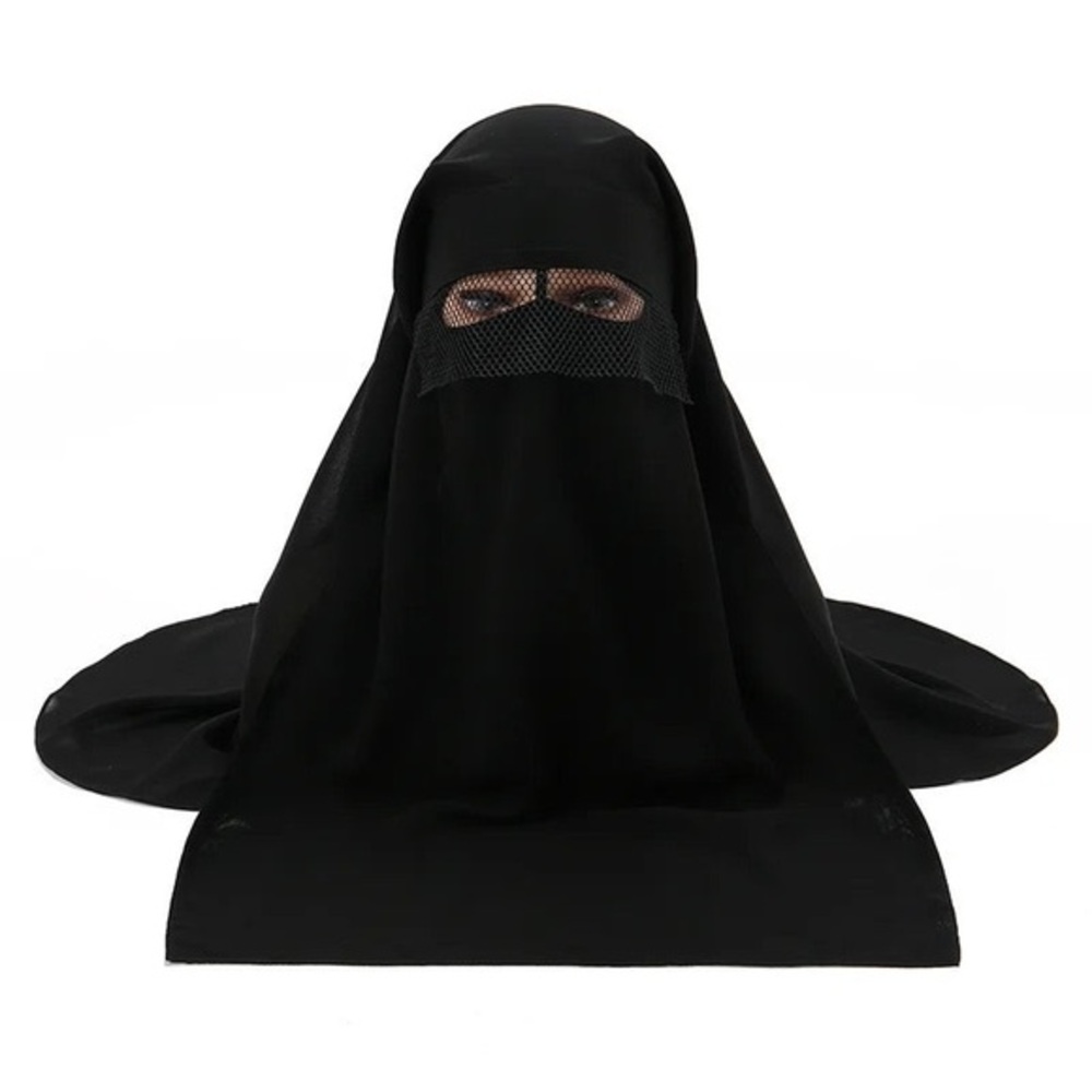 3 layared Niqab Saudi Niqab with nose string Islamic niqab face veil